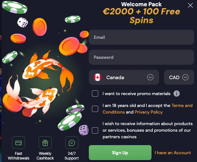 Slotozen Sign Up